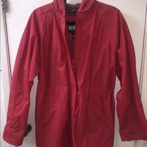 Red rain coat